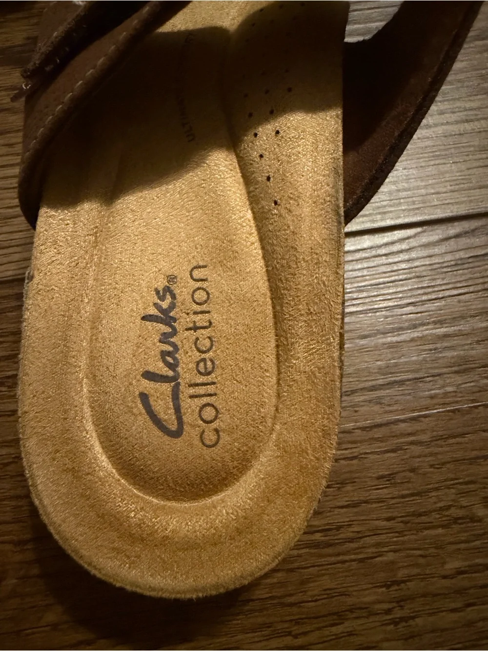 Clarks April Dusk Brown Buckle Comfort Straps Slide Sandals Wedge Women's US 10